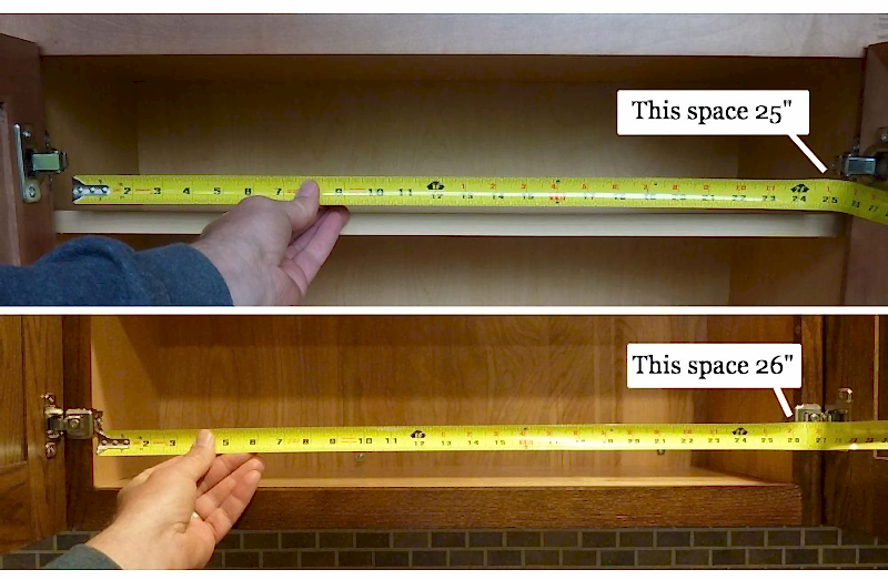Kitchen Door 28 Measure and mark the center point of the cabinet door frame