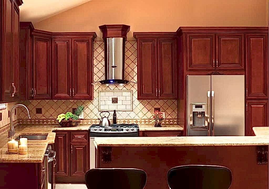 Solid Wood Kitchen Cabinets 11 Glazed wooden kitchen cabinets