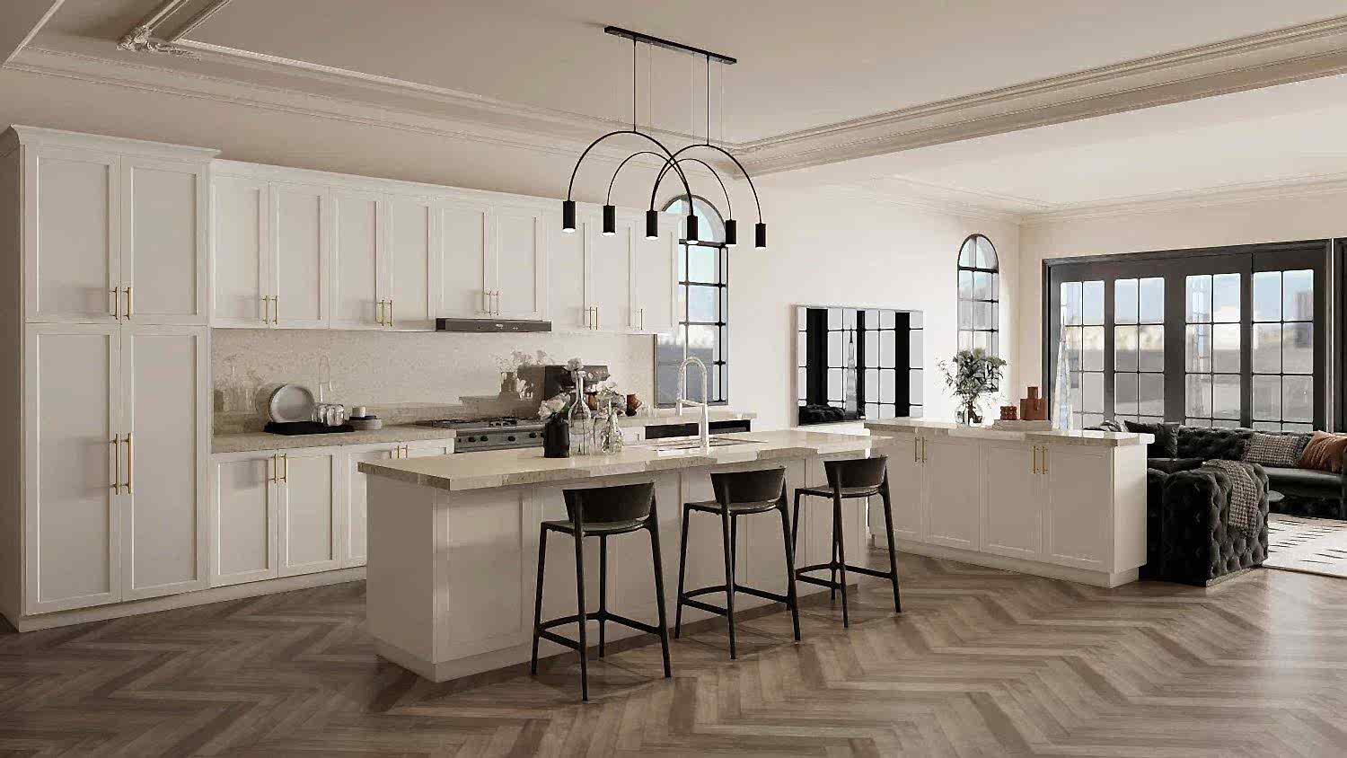 Kitchen Design 2 Modern White Lacquer Shaker Kitchen Cabinets