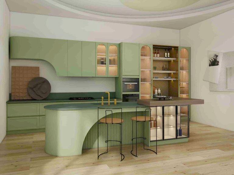 Indonesian Cabinet Manufacturer 27 Modern Kitchen Cabinets Elegance in Refreshing Green (1)