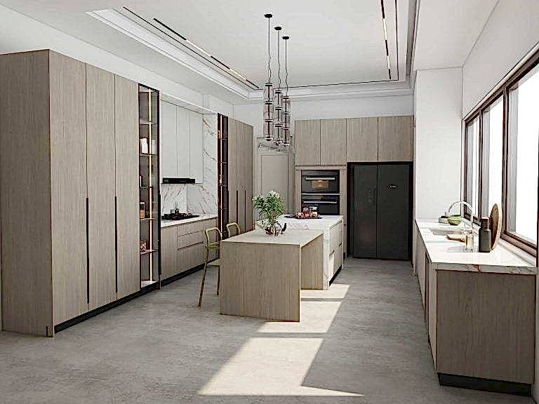 Modern Minimalism Meets Warm Wood Tones Kitchen Cabinets (2)