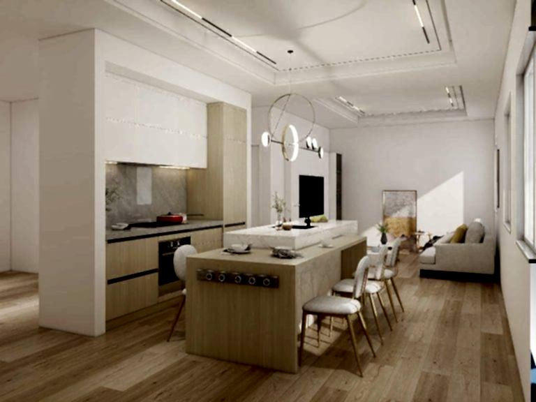 Modern Two-tone Minimalist Small Kitchen Cabinets