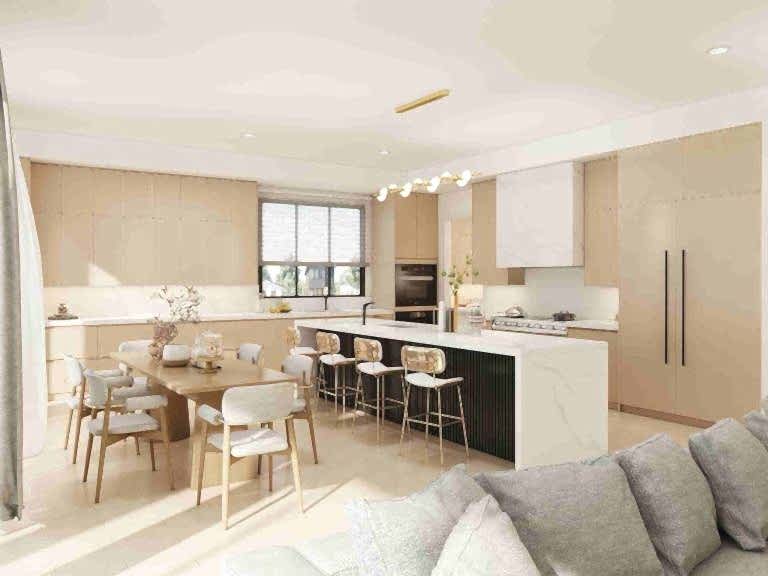 Modern Wood Veneer Island Kitchen Cabinet (1)