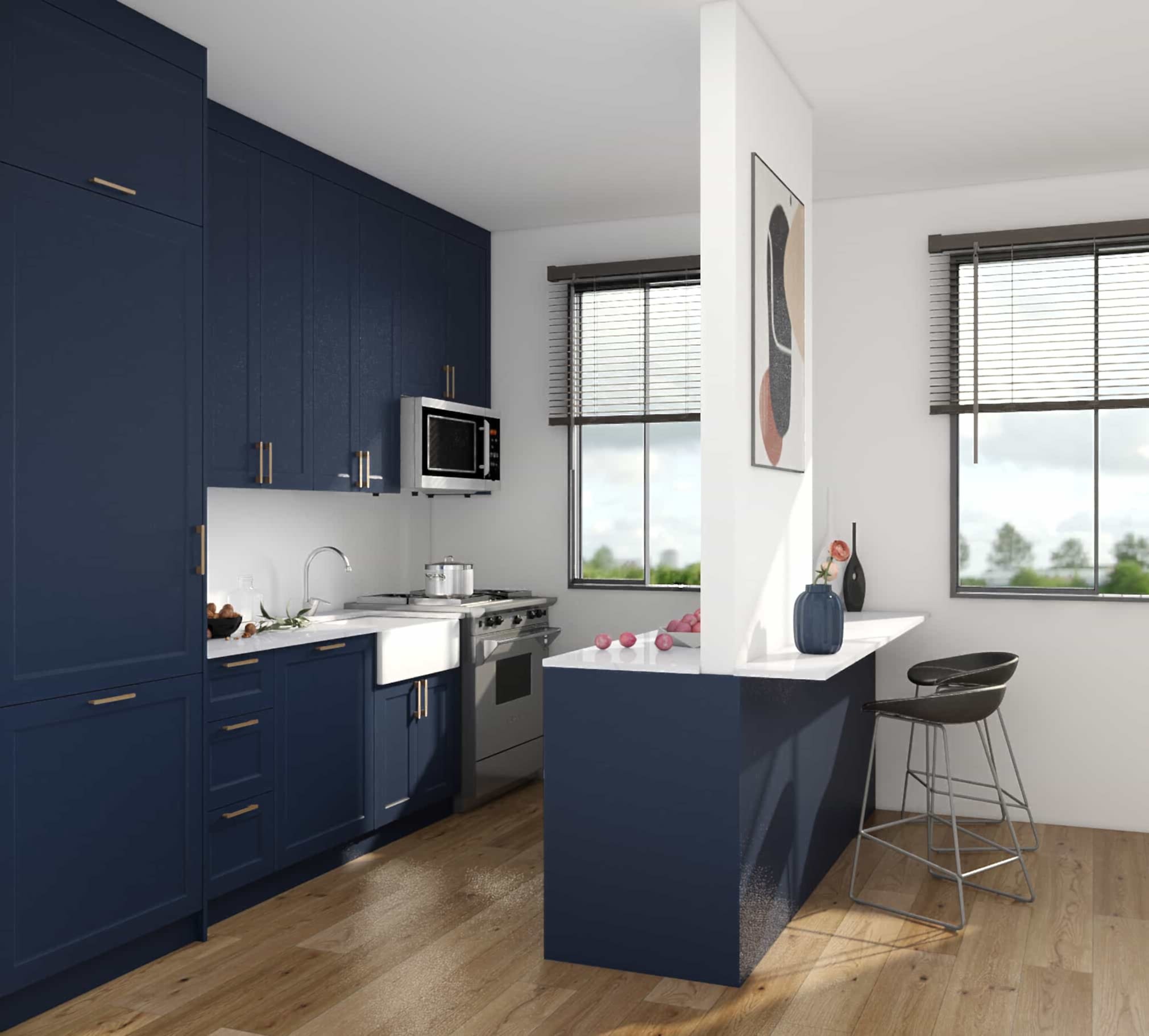 Blue Lacquer Modern Gallery Small Kitchen Cabinets 1 Blue Lacquer Modern Gallery Small Kitchen Cabinets