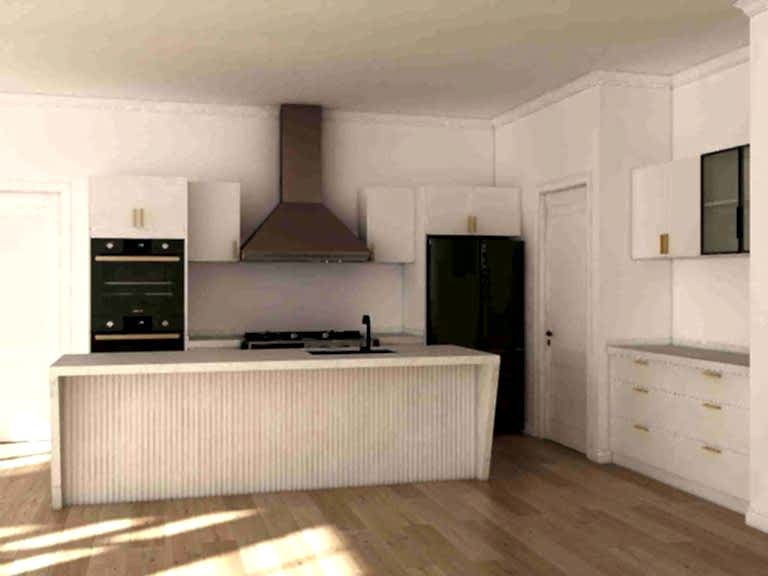 Minimalist Elegance Exploring a Chic White Kitchen with Wooden Accents