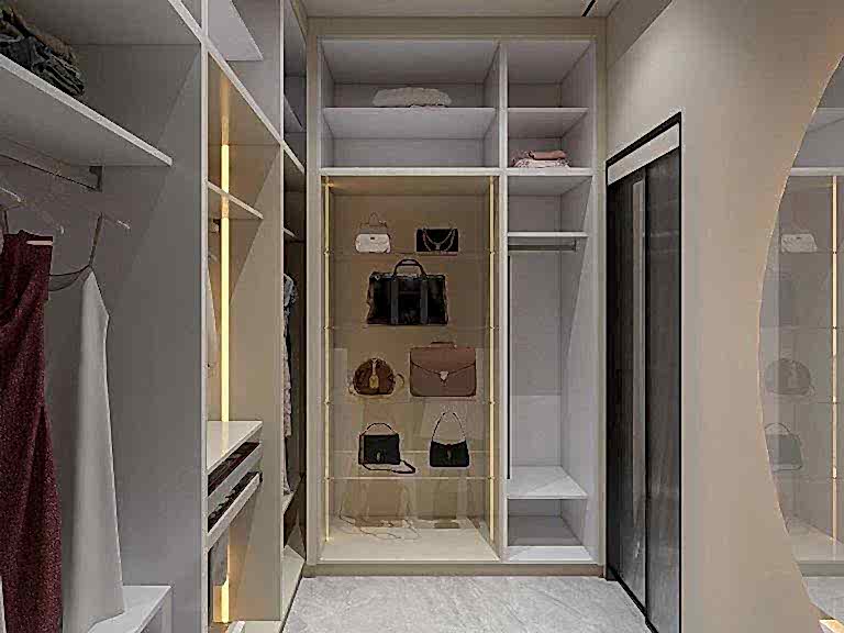 Elegant Modern White Walk In Closet