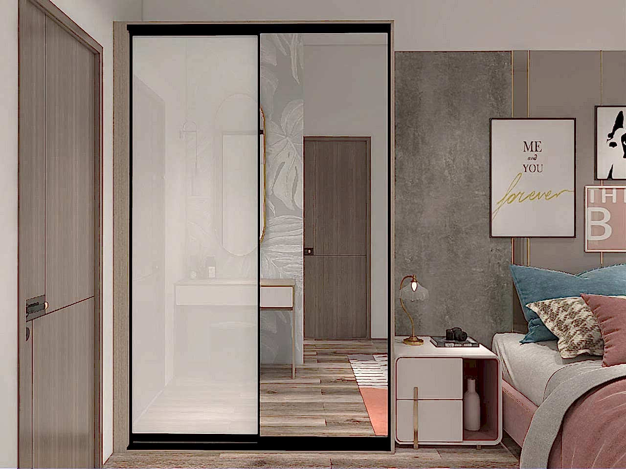 Modern Lacquer Sliding Door Wardrobe with Mirror Doors 4 Modern Lacquer Sliding Door Wardrobe with Mirror Doors