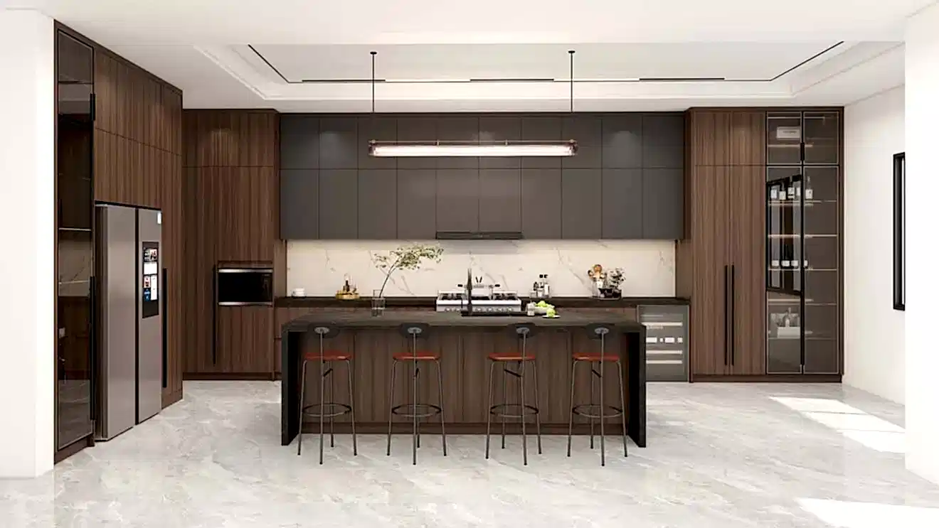 UAE Market 16 Sleek Dark Kitchen Cabinets Define Modern Elegance