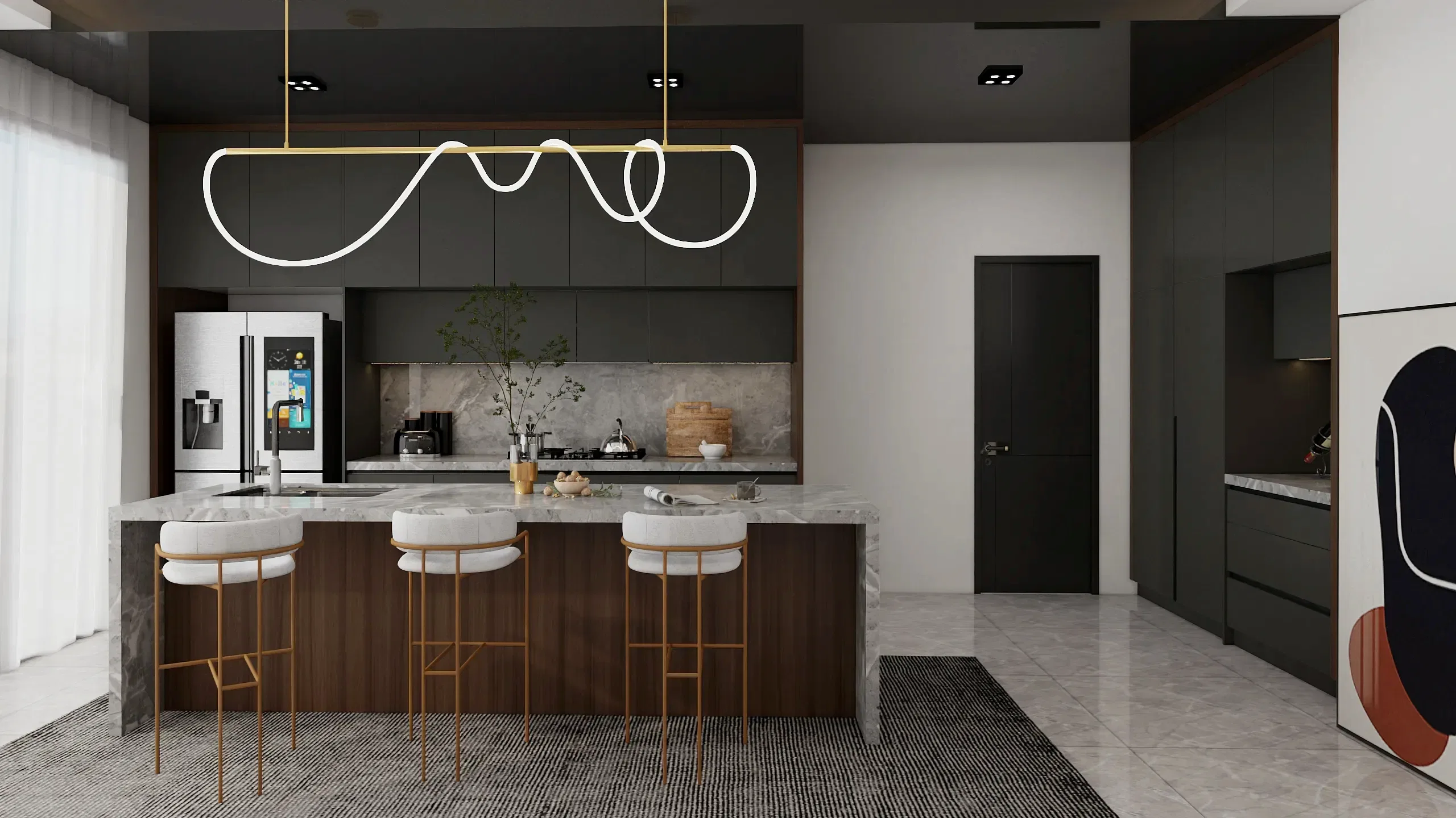 Lacquer Kitchen Cabinets 19 Modern Black Matte Lacquer Kitchen Cabinets