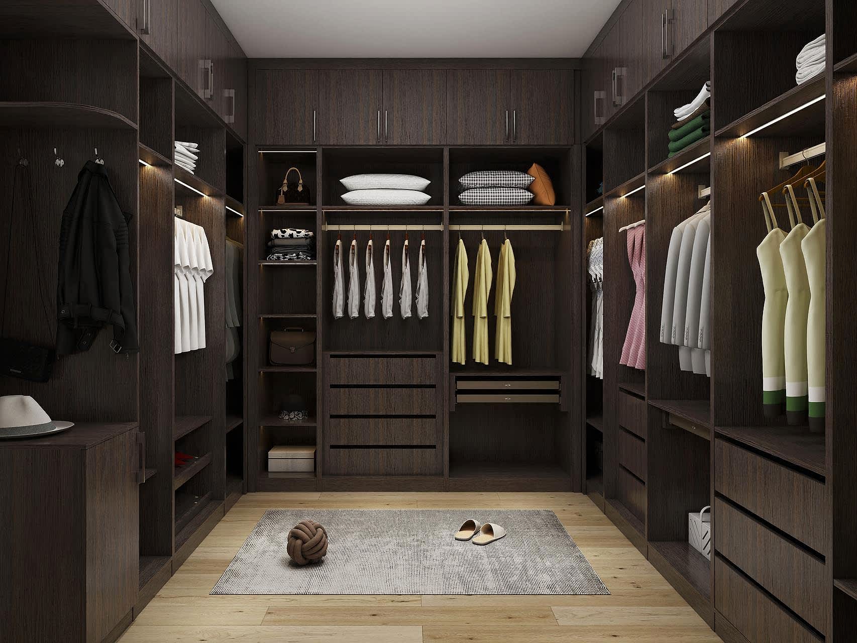 Walk In Closet 10 Luxurious Wood Walk-In Closet for Elegant Storage Solutions