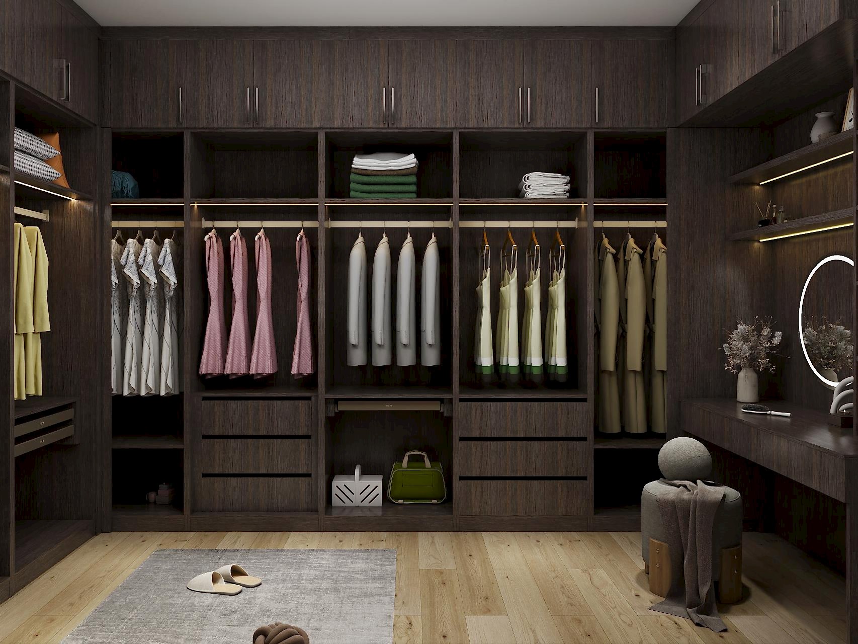 Walk In Closet 9 Luxurious Wood Walk-In Closet for Elegant Storage Solutions