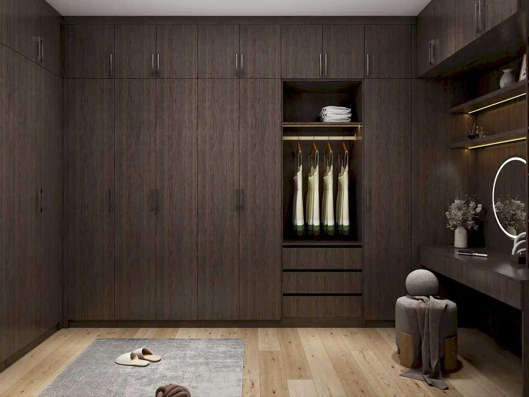 Walk In Closet 11 Luxurious Wood Walk-In Closet for Elegant Storage Solutions