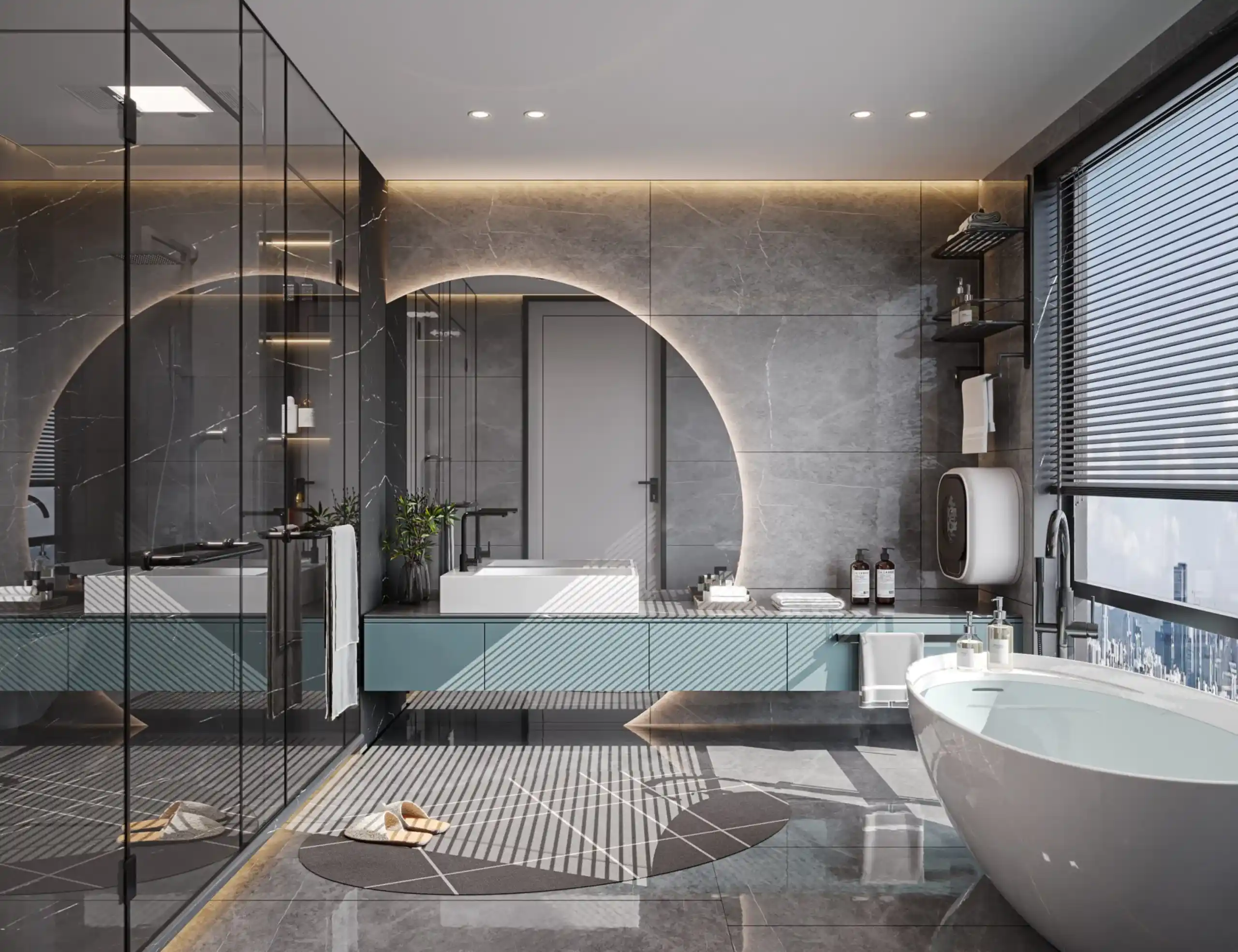 Home 12 Modern-Elegance-with-a-Green-Bathroom-Vanity-scaled