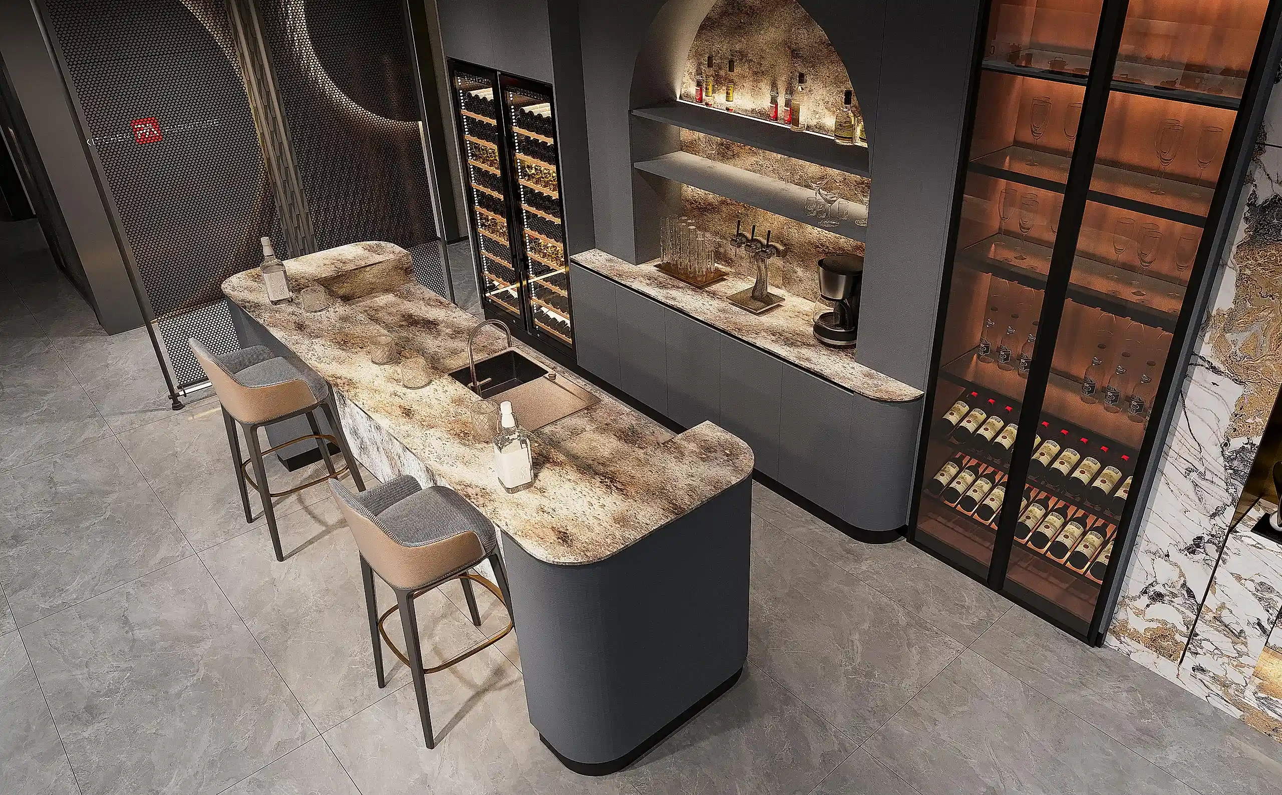 MDF Kitchen Cabinets 11 PA Showroom Design 29