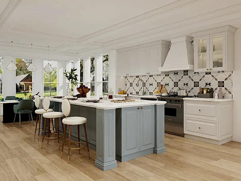 Custom Wholesale Cabinets 29 Elegant Two-Tone Kitchen with American Cabinet Refacing