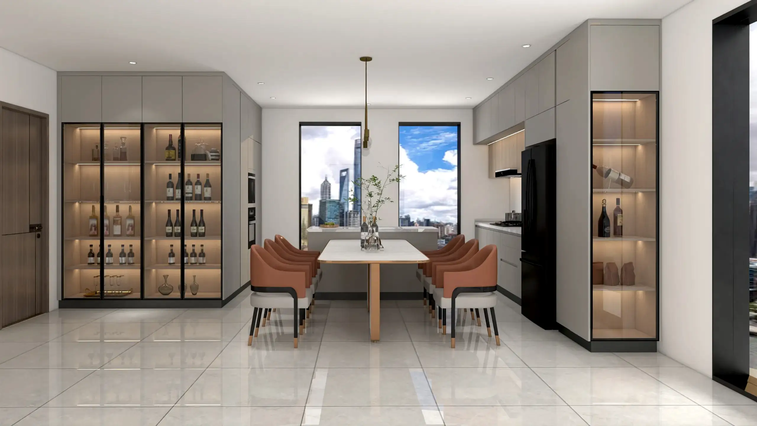 Lacquer Kitchen Cabinets 13 Warm Grey Matte Lacquer Kitchen Cabients With Glass Wine Cabients