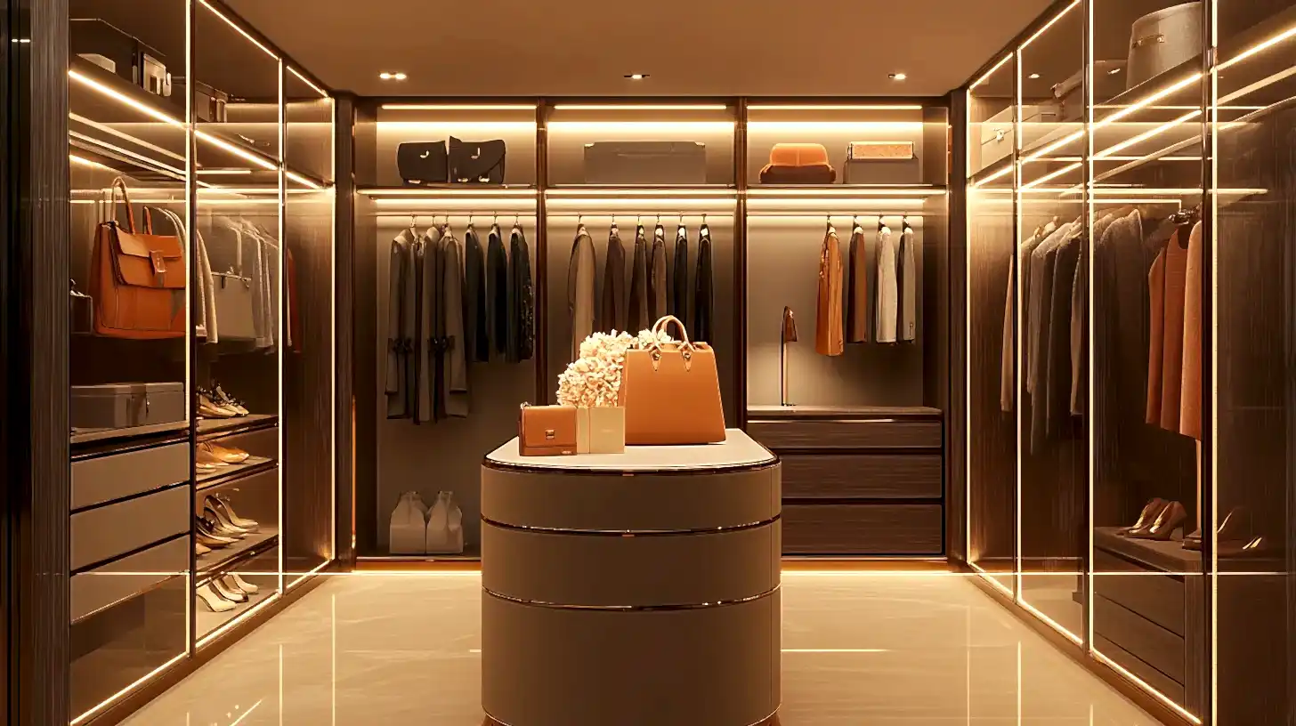 Walk In Closet 18 Display Oriented Walk In Closet With Island