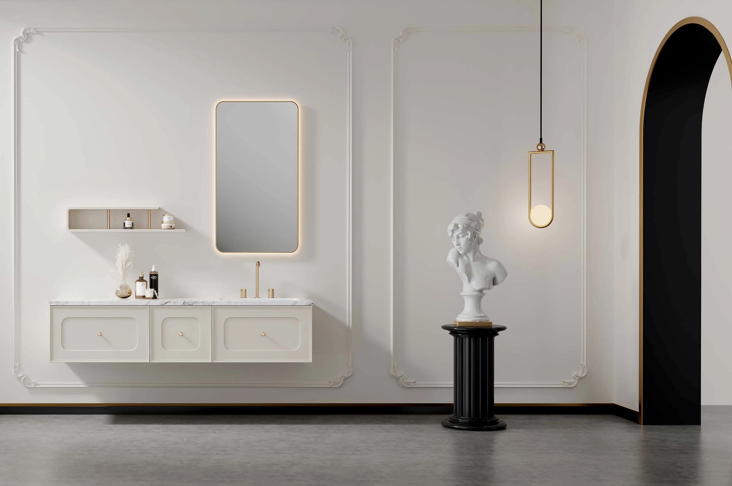 Sanitary Ware 2 Modern bathroom design with sleek sanitary ware a stylish mirror and classic decor elements