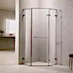 Sanitary Ware 12 Sleek corner glass shower enclosure with minimalist design and modern fixtures