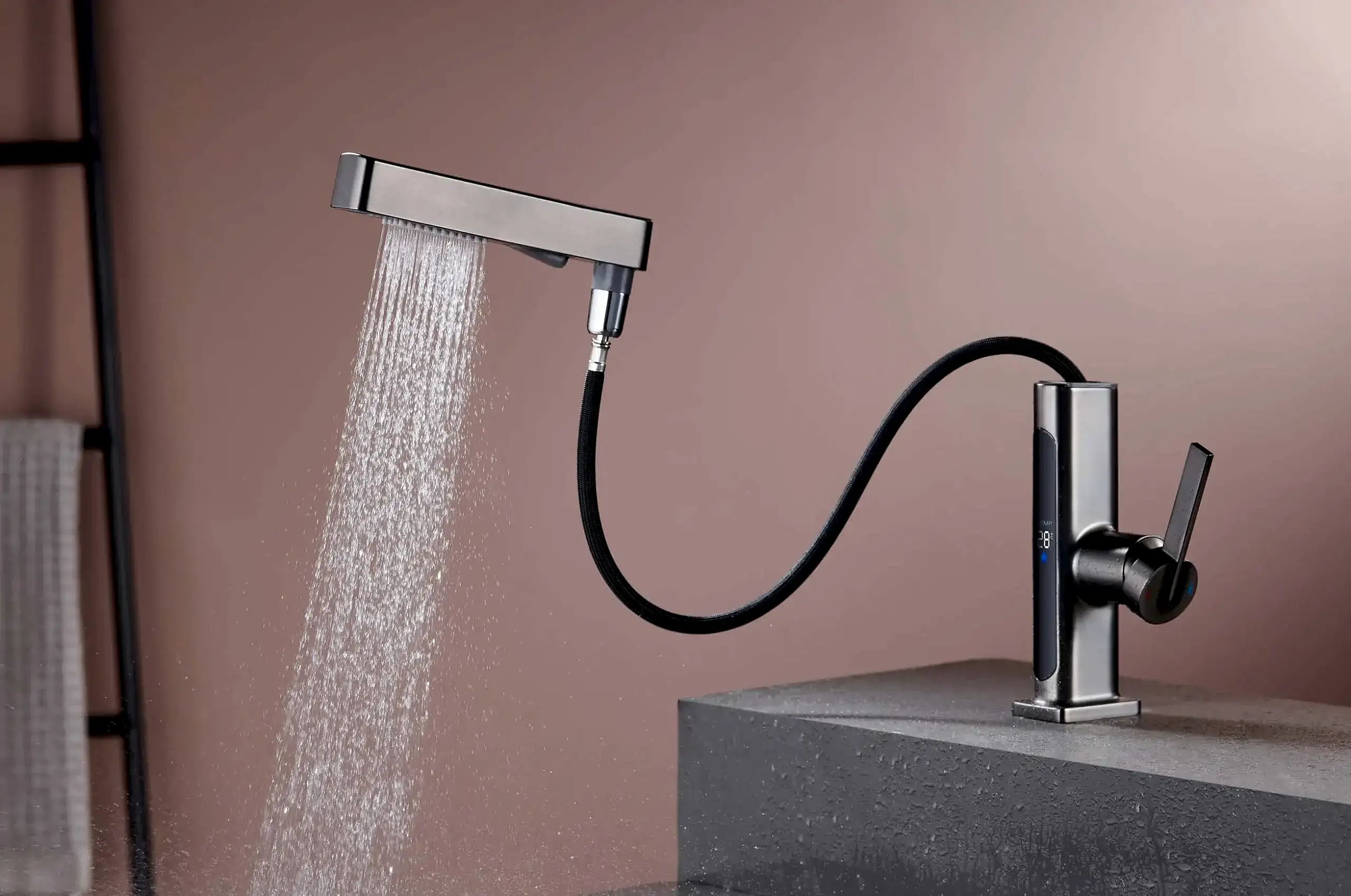 Sanitary Ware 17 Sleek pull out faucet with digital temperature display and modern design scaled 1