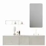 Sanitary Ware 5 Stylish bathroom vanity with marble countertop and sleek mirror design