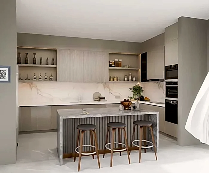 Video 11 Modern Gray Green Kitchen Cabinets